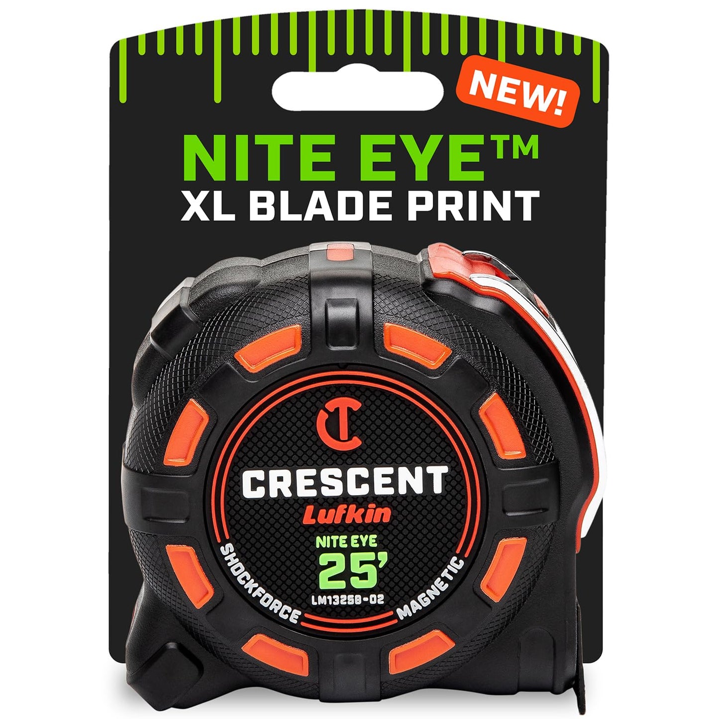 Crescent Lufkin 25 Ft. SHOCKFORCE NITE EYE Magnetic Tape Measure | LM1325B-02