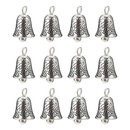 EXCEART 20pcs Tibetan Silver Bell Charms Pendants Antique Christmas Jingle Bells Spacer Beads for Door Hangers Xmas Tree Pendant Wreath Decor Holiday Jewelry Making