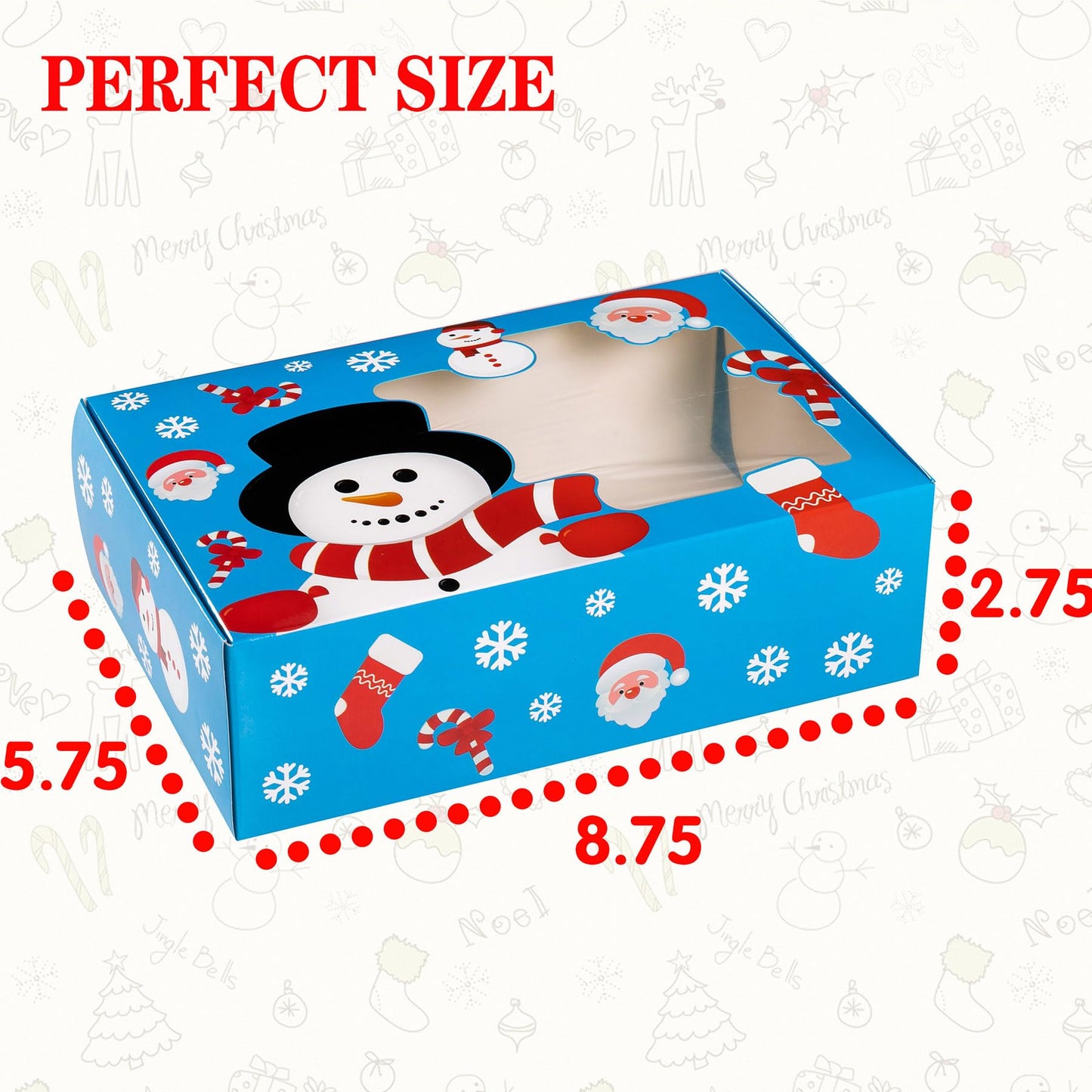 Joy Bang Christmas Cookie Boxes for Gift Giving, 20 Pcs Christmas Cookie Tins with Window for Gift Giving, Xmas Holiday Candy Treat Boxes Containers With Lids