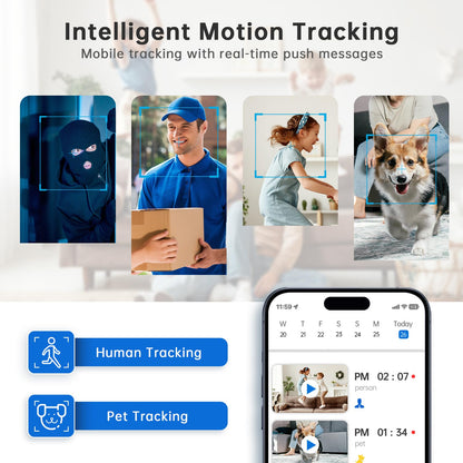 NoahTec Indoor Camera,1080P Pet Camera Baby Monitor,AI Motion Detection, 2-Way Talk, Night Vision, Siren, Compatible with Alexa