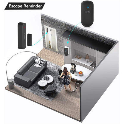 SECRUI Door Chime, Door Open Sensor Chime for Business/Home When Entering, Adjustable Volume, Easy Installation, 400ft Range, 52 Chimes, M508+D7