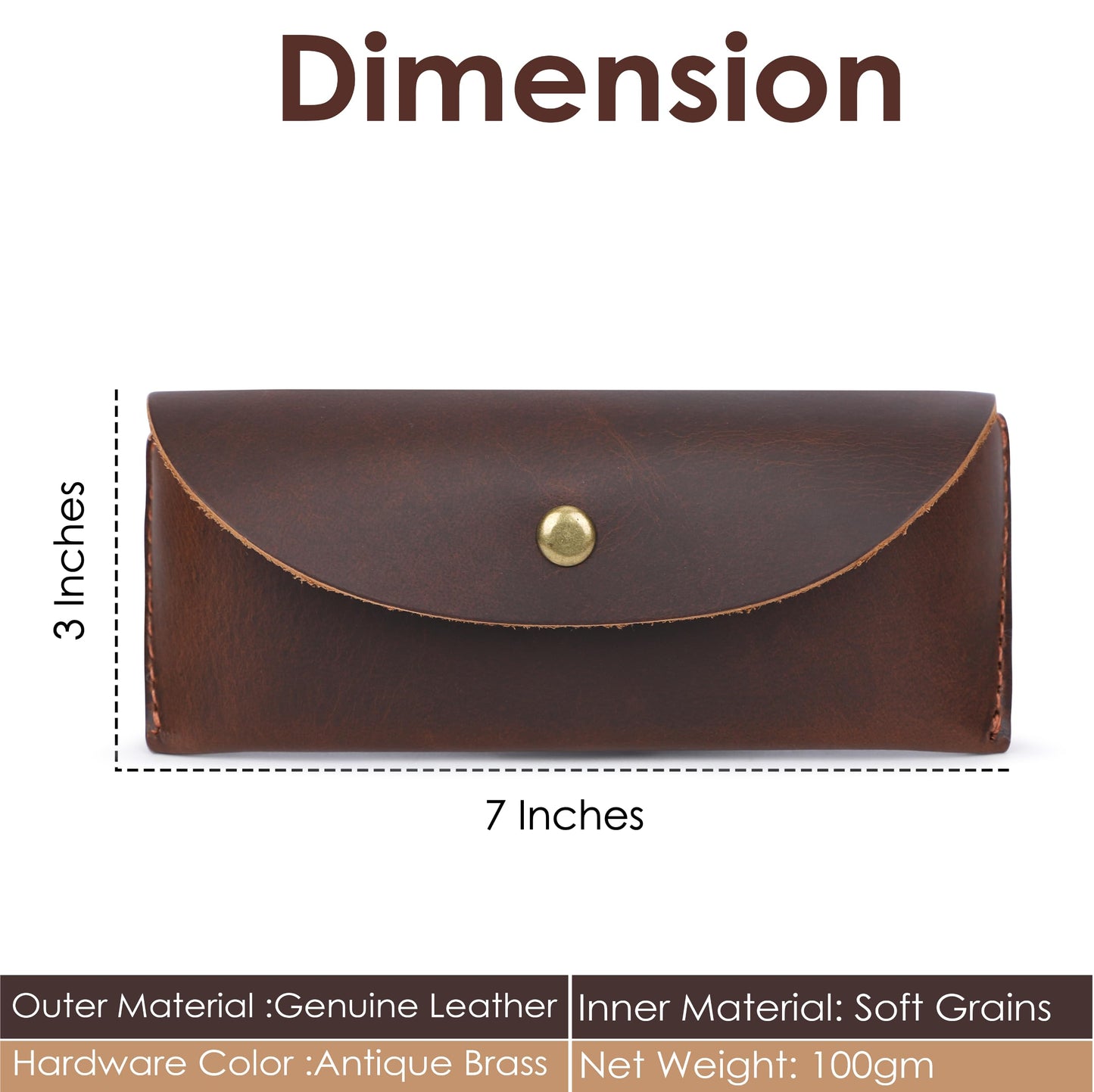 TheAntiq Brown Leather Sunglasses Case - Vintage Eyeglass Holder with Belt Loop, Handcrafted Eyeglasses Case, Slim & Flexible Sunglasses Holder - Leather Sunglass Eyeglass Cases for Men & Women