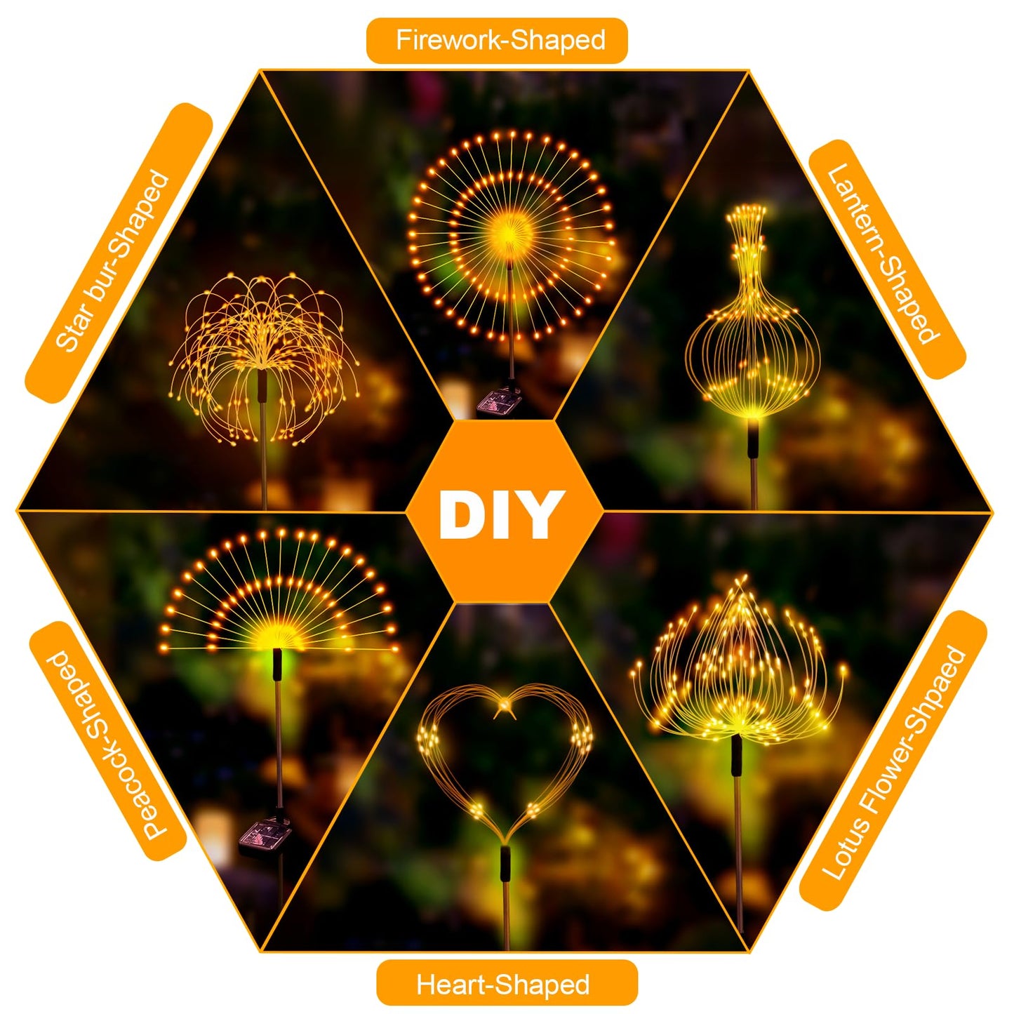 Galavasen Solar Fireworks Lights for Outside, 150 LED Firework Solar Lights Outdoor Waterproof,Garden Fairy Twinkling Tree Stake for Yard Patio Pathway Wedding Christmas Diwali Decor 8 Pack Warm White