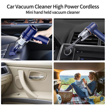 Roveoll Handheld Cordless Vacuum Cleaner, 2 in 1 Air Duster USB 80000 RPM Portable Compressed Air Dust Blower, Rechargeable Mini Car Vacuum Cleaner for Car, Home, Computer Keyboard and Pet Hair Clean