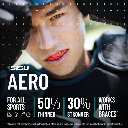 SISU Aero Small Mouthguard, Lucky Lavender - 30% Stronger Protection for Lacrosse, Football, Hockey, Roller Derby, Team Sports - Remoldable Up to 20 Times - Ultra Slim - Non Toxic