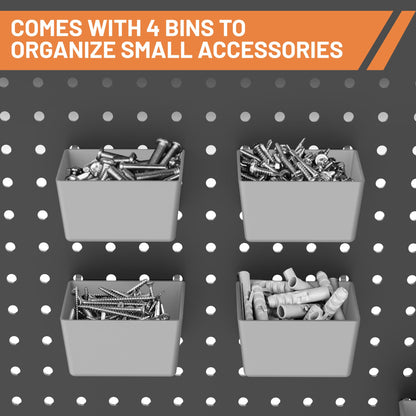 Ultrawall 120-Piece Pegboard Hooks Set, Peg Board Organizer Accessories with Bins for Hanging Various Tools in Garage, Kitchen, Craft Room