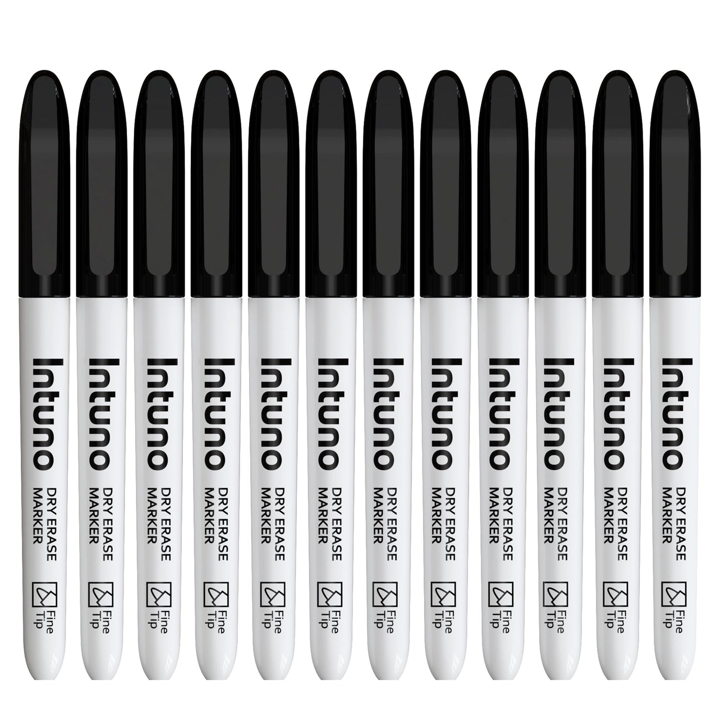 INTUNO Dry Erase Markers, 108 Count Black, Fine tip, Low-Odor, Perfect for Office, Teaching, Meeting, Presentation, Classroom, Home