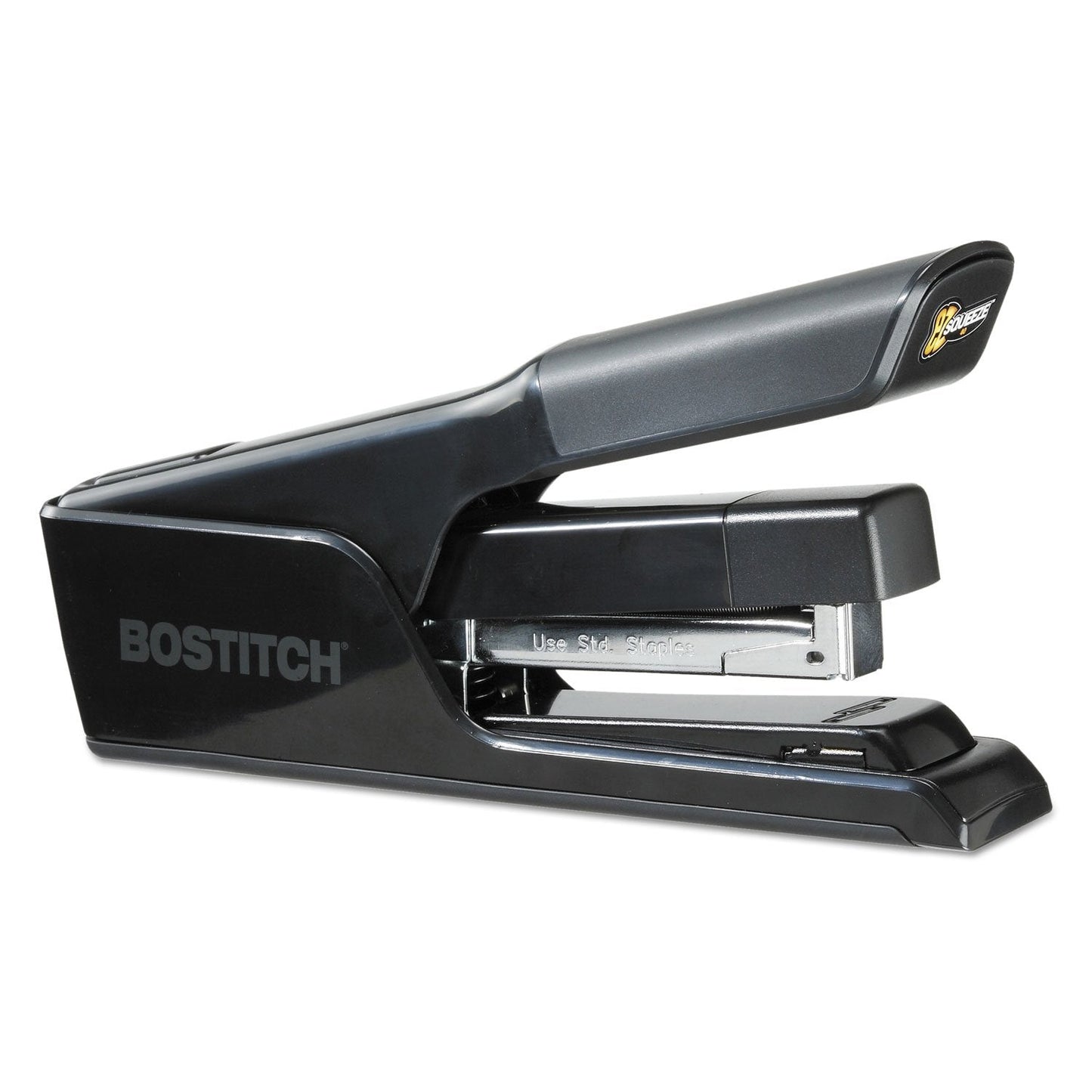 Bostitch Office EZ Squeeze 40 Sheet Flat Clinch Desktop Stapler, Reduced Effort, Black (B9040)