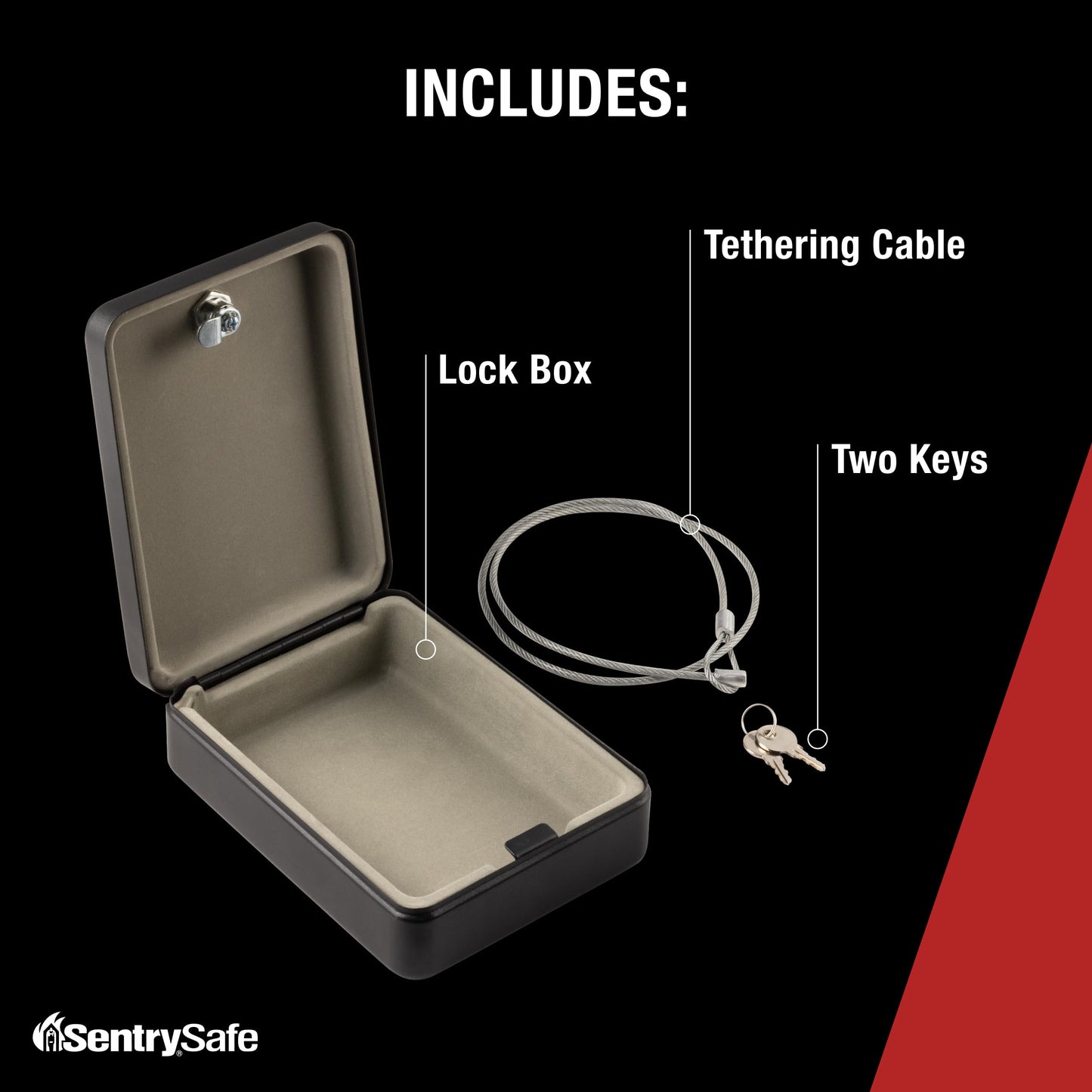 SentrySafe Mini Safe is a Lock Box with Key Lock for Office or Dorm that Secures Money, Passports, or Other Small Valuables, Exterior: 2.6 H x 5.9 W x 8.0 inches, P005K