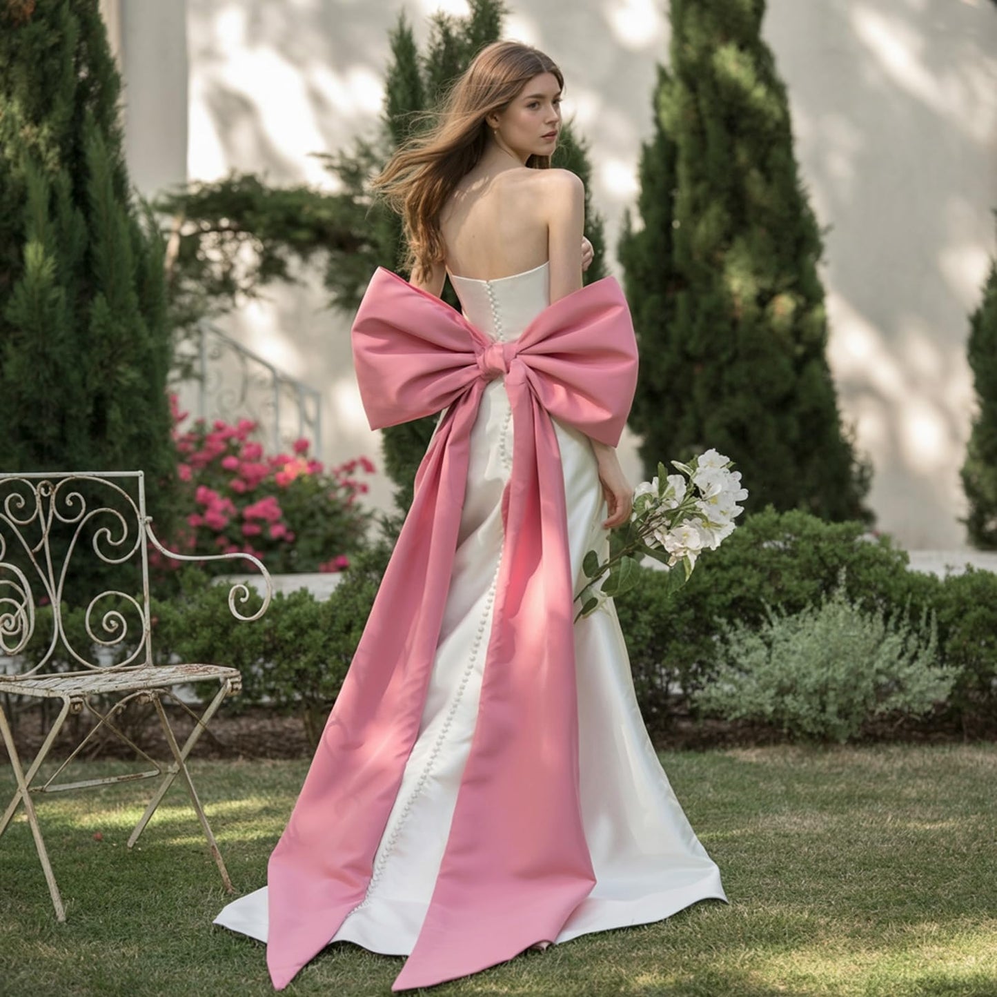 Froova Big Pink Bow Decor 50x20 Inch Coquette Birthday Decorations, Large Giant Velvet Coquette Room Wall Decor Bridal Shower Wedding Girl Just Want to Be One (Heavyweight Velvet, Shaping Process)