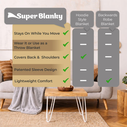 Super Blanky Wearable Blankets for Women, Comfy Wearable Blanket Men, Cozy Gifts for Women, Dorm Room Essentials, Graduation Gift for Her Girlfriend, Gifts for Wife Birthday Gift Ideas, Aspen Gray