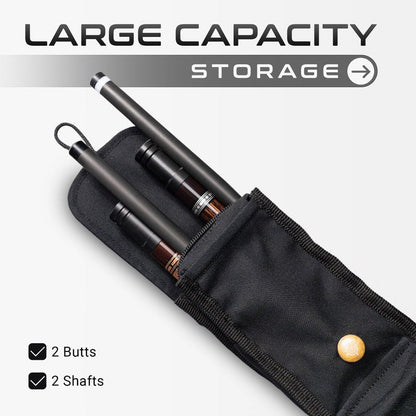 CUEBOTS Canvas Soft Cue Case, 2x2 Case, Pool Stick Case, Stick Case Holds 2 butts and 2 shafts, Multi Pocket Billiards Bag, Cue Stick Carrying Bag