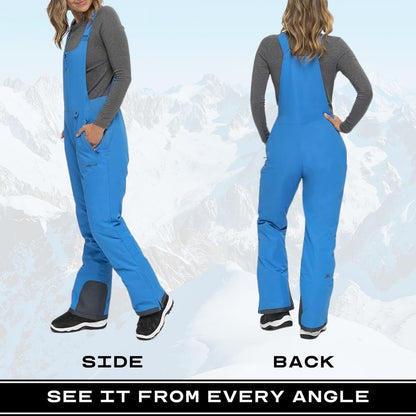 Insulated Ski Bibs for Women - Water Resistant Snow Pants for Skiing & Snowboarding | Comfortable Fit