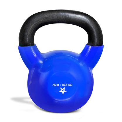 Yes4All Kettlebell, 5-100 LB Vinyl Coated Cast Iron Strength Training Kettlebells for Home Gym Exercises, Fitness, Full Body Workout Equipment, Push Ups, and Grip Strength