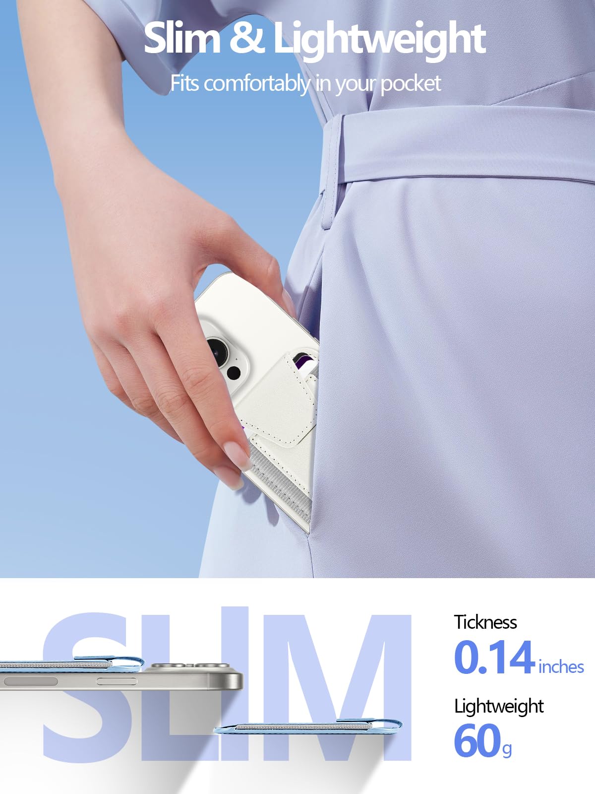 Miroddi for MagSafe Wallet with Privacy Flap, Strongest Magnetic Card Holder for iPhone 17, iPhone 16/15/14/13/12 Series, Leather Magnetic Phone Wallet, RFID Blocking, Fit 7 Cards, Creamy white