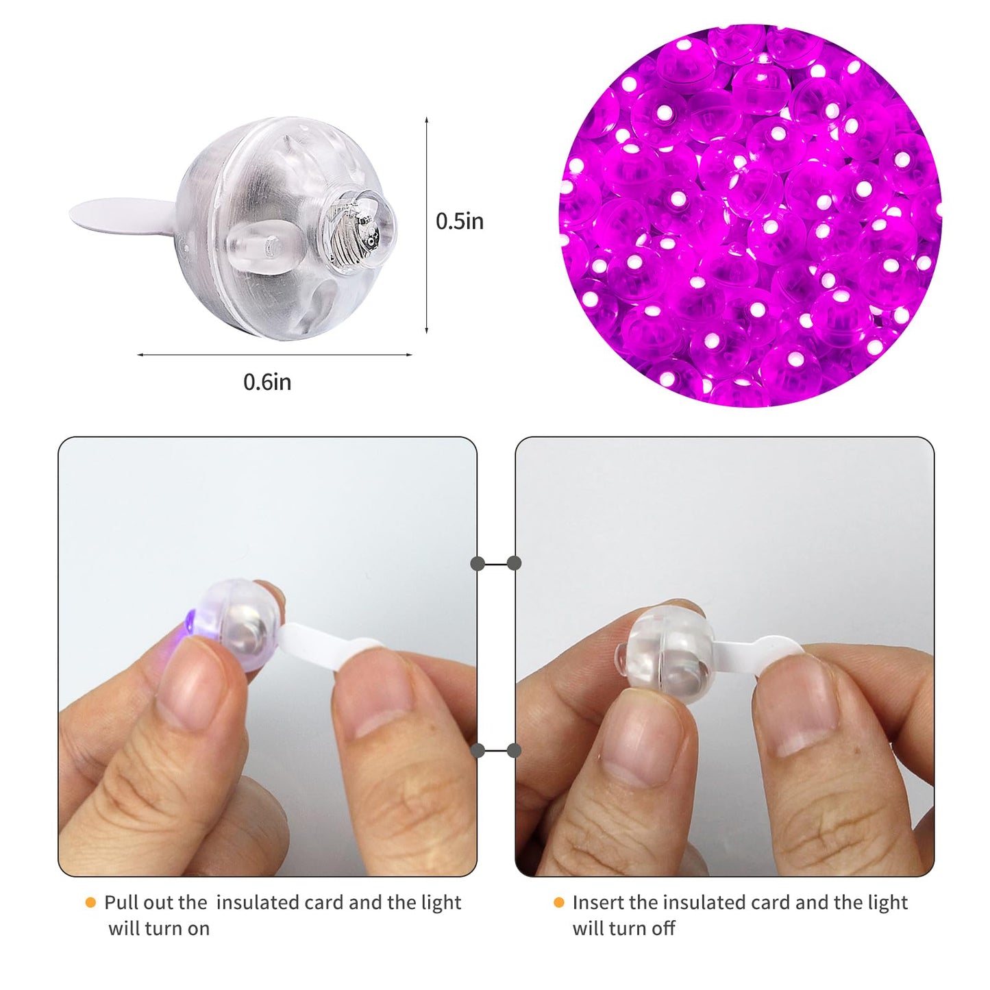 Aogist 100Pcs Balloon Lights with Hook,Long Standby Time,Waterproof Mini Light for Birthday Party Wedding Christmas Halloween Easter Decorative (Flash, Purple)