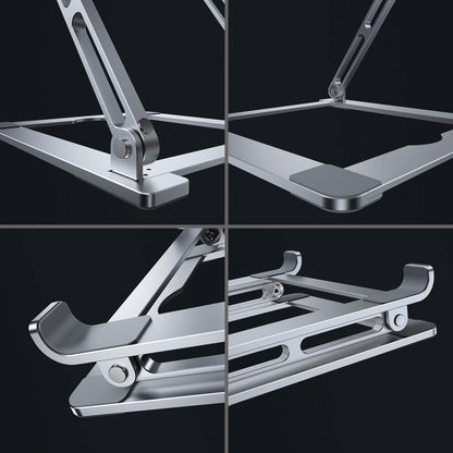 Laptop Stand for Desk - Adjustable Laptop Holder, Portable Laptop Riser with Multi-Angle Height Adjustable Computer Stand for MacBook Air/Pro and More Notebooks 10-17.3" - Grey