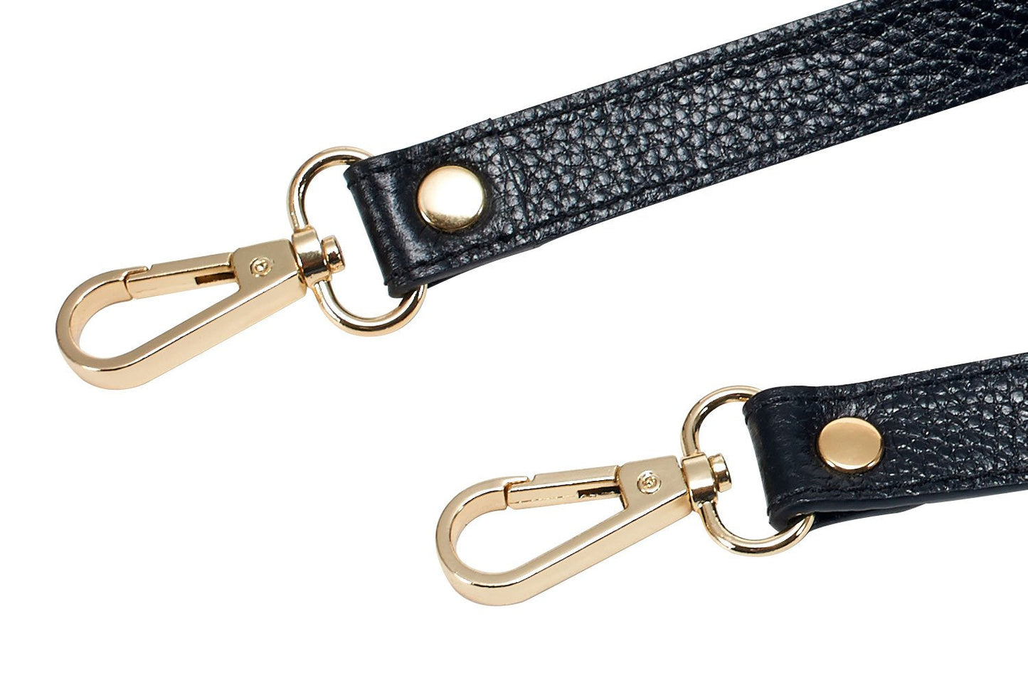 VanEnjoy Full Grain Leather Replacement Strap Shoulder Bag Purse, 0.98 inch Width Gold Hardware (Black)