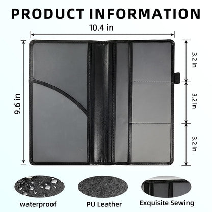 Tudguiloae Car Registration and Insurance Card Holder, Trunk Document Holder Organizer, Essential Vehicle Glove Box Organizer Leather Wallet for Driver,Wolves Love