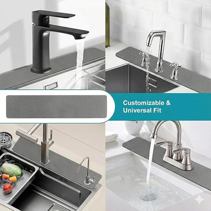 Customizable Faucet Mat for Kitchen Sink: 30"L x 5.5"W DIY Cuttable Bathroom