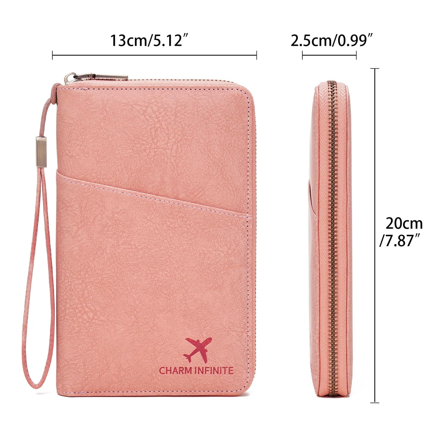 LEEXTON Family Passport Holder Wallet RFID Blocking Zippered Passport Wallet,Women and Men Travel Wallet Ladies Passport Cover