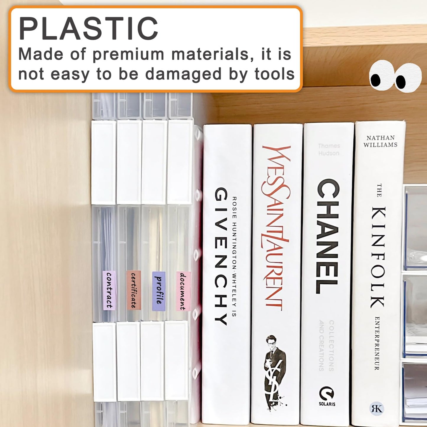 LonlyEagle 6 Pcs Clear A4 File Portable Project Case, Plastic Storage Box for 8.5" x 11" Letter Paper, Scrapbook Paper Storage Boxes Documents Magazines Holder