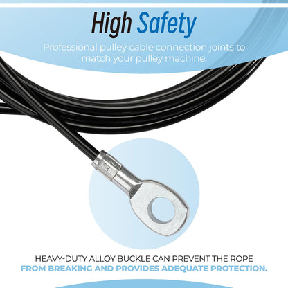 Sconva Fitness Pulley Cable Replacement for All Total Gym Models 1000, 1500, 2000, 3000, XLS Up - Adjustable Home Gym Cable Pulley System Replacement Fitness Cable for Pulley Machine Accessories