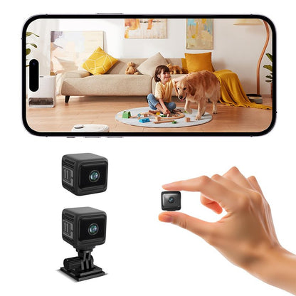 MDZUI Spy Camera Hidden Camera, 4K Mini Cameras with Motion Detection, for Nanny Cam Wireless Surveillance for Indoor Home and Office Black