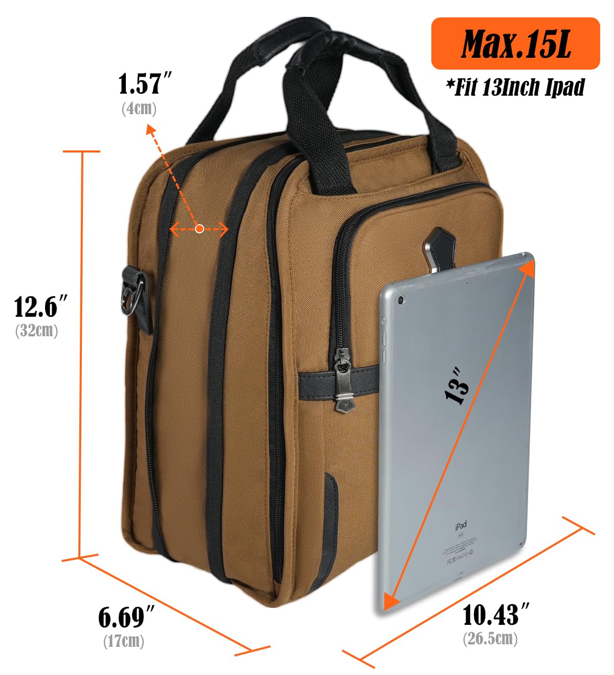 WELKINLAND 14-Pockets Travel Messenger Bag for Men, 13" Tablet Shoulder Bag Men, 15L-Roomy Men's Shoulder Bag Expandable, Comfortable EDC Crossbody Bag for Man, Heavy-Duty Mens Messenger Bags for Work