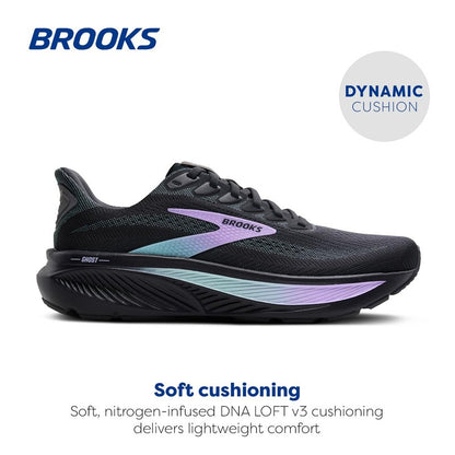 Brooks Women’s Ghost 17 Neutral Running Shoe - Grey/Clearwater/Purple - 8 Wide