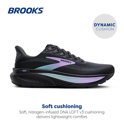 Brooks Women’s Ghost 17 Neutral Running Shoe - Grey/Clearwater/Purple - 9 Wide