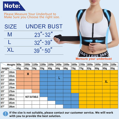 Mercase Professional Posture Corrector for Men & Women, Maximum Support Back Brace, Adjustable & Rigid for Upper Back Pain, Shoulder Relief, Spine Alignment, Stops Slouching, Extra Large(39-50 in)