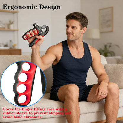 Hautrely 2PCS Hand Gripper Strengthener, 11-220LB Adjustable Resistance Grip Strength Trainer with Counter, Forearm Exerciser for Injury Recovery and Muscle Building (Red)