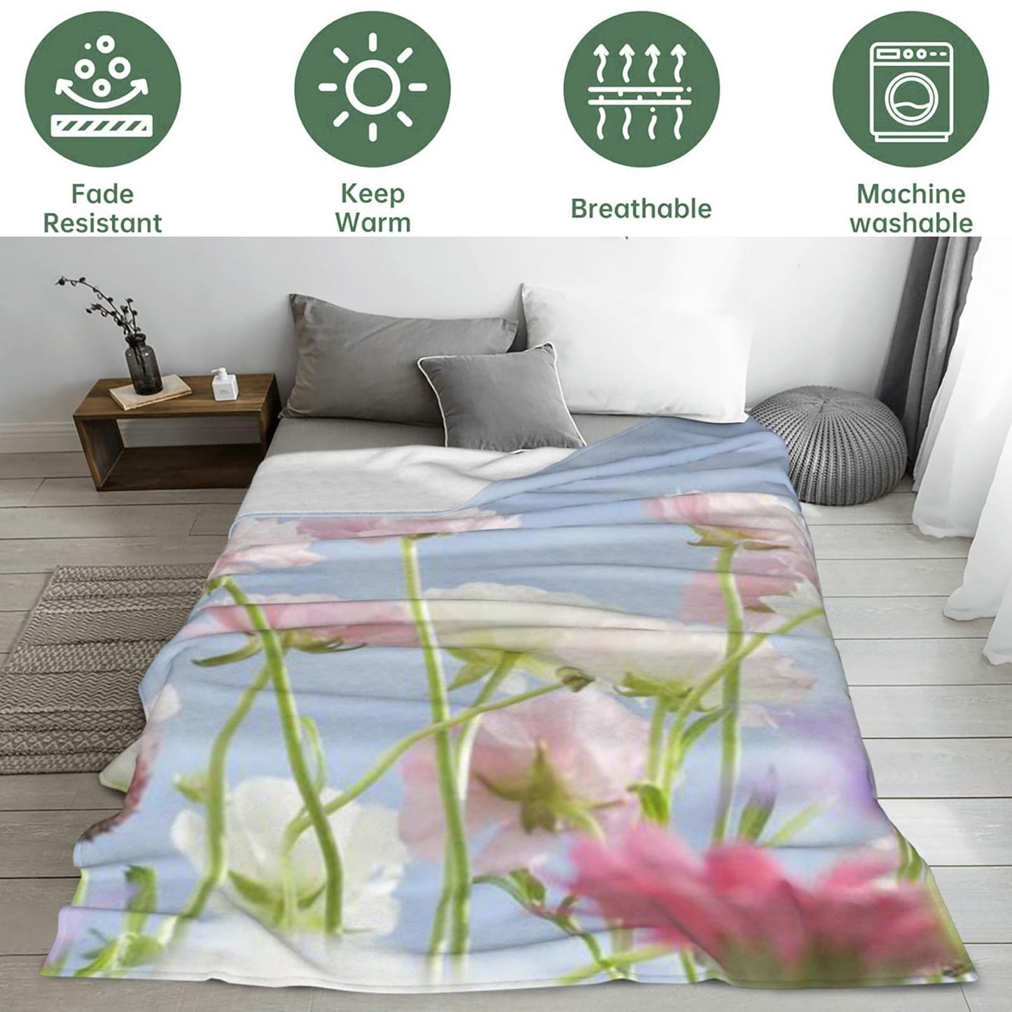 Bidesk Lovely Donkey Blanket Soft Flannel Throw Blanket, Cozy & Warm Yet Lightweight Blankets for Travel, Couch, Bed, for Men Women Adults, Fuzzy Outdoor Comfort Wrap 60"×50"