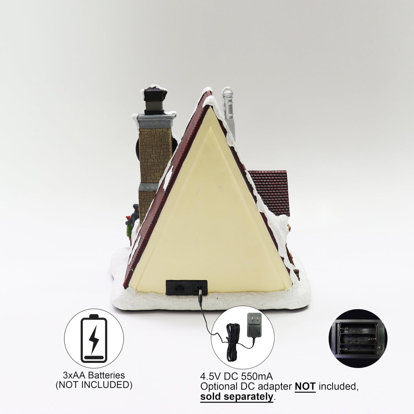 MOMENTS IN TIME Pizza Christmas Village Pizza Shop Scene LED Musical Pizzeria Scene Handcrafted Italian Restaurant Holiday Decoration Battery Operated Tabletop Display Christmas Village Display