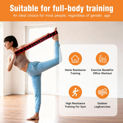 3PCS Numbered Stretch Resistance Band, 8.10.12-Loop Elastic Training Bands for Stretching, Yoga, Multi-Loop Fitness Band for Flexibility & Strength Training