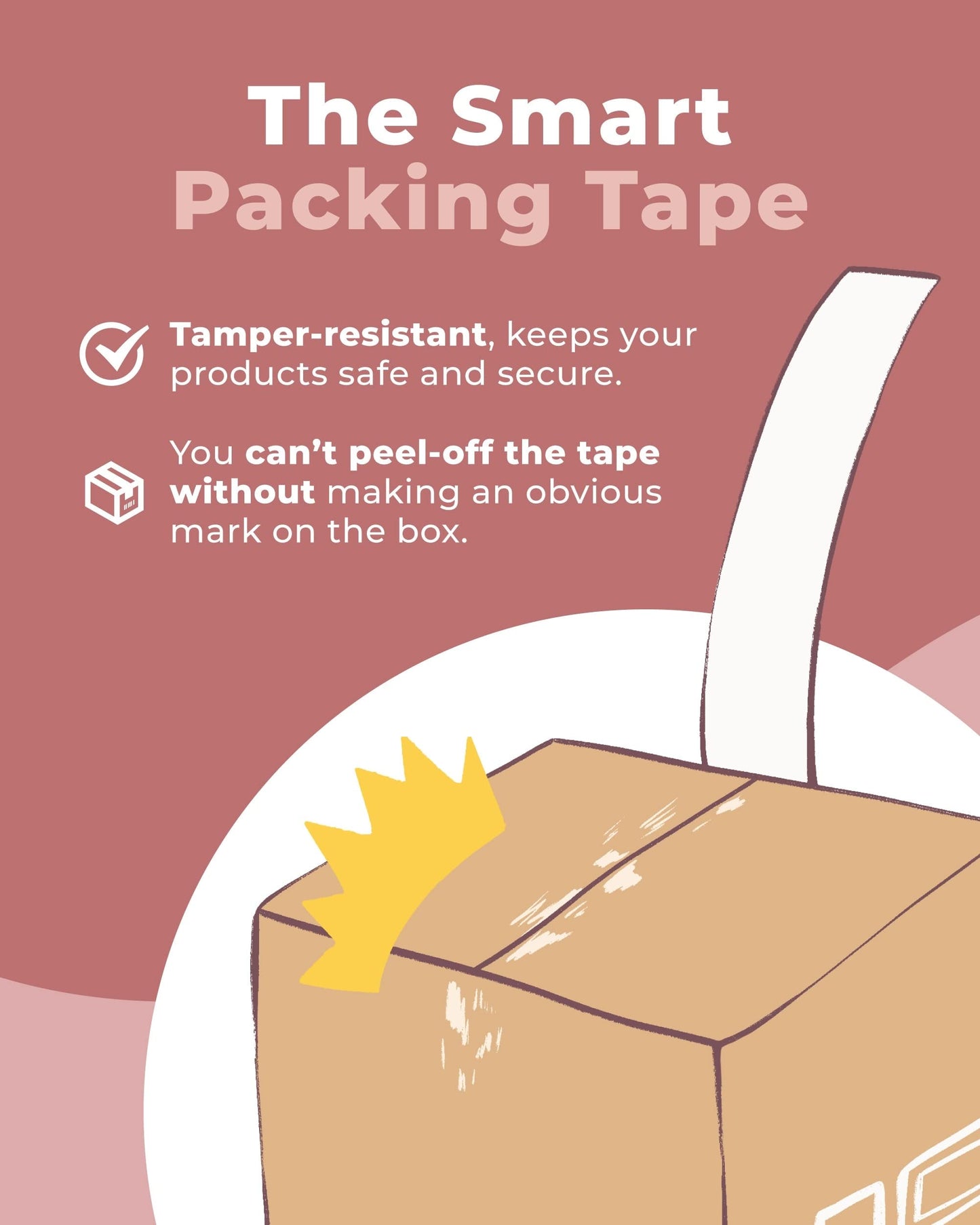 Impack Water Activated Tape - Packing Tapes for Sealing Boxes and Cartons - Gummed Tape for Mail Boxes or Gift Boxes - Biodegradable Paper Shipping Tape for Small Business (Rosy Brown 164ft - 50m)