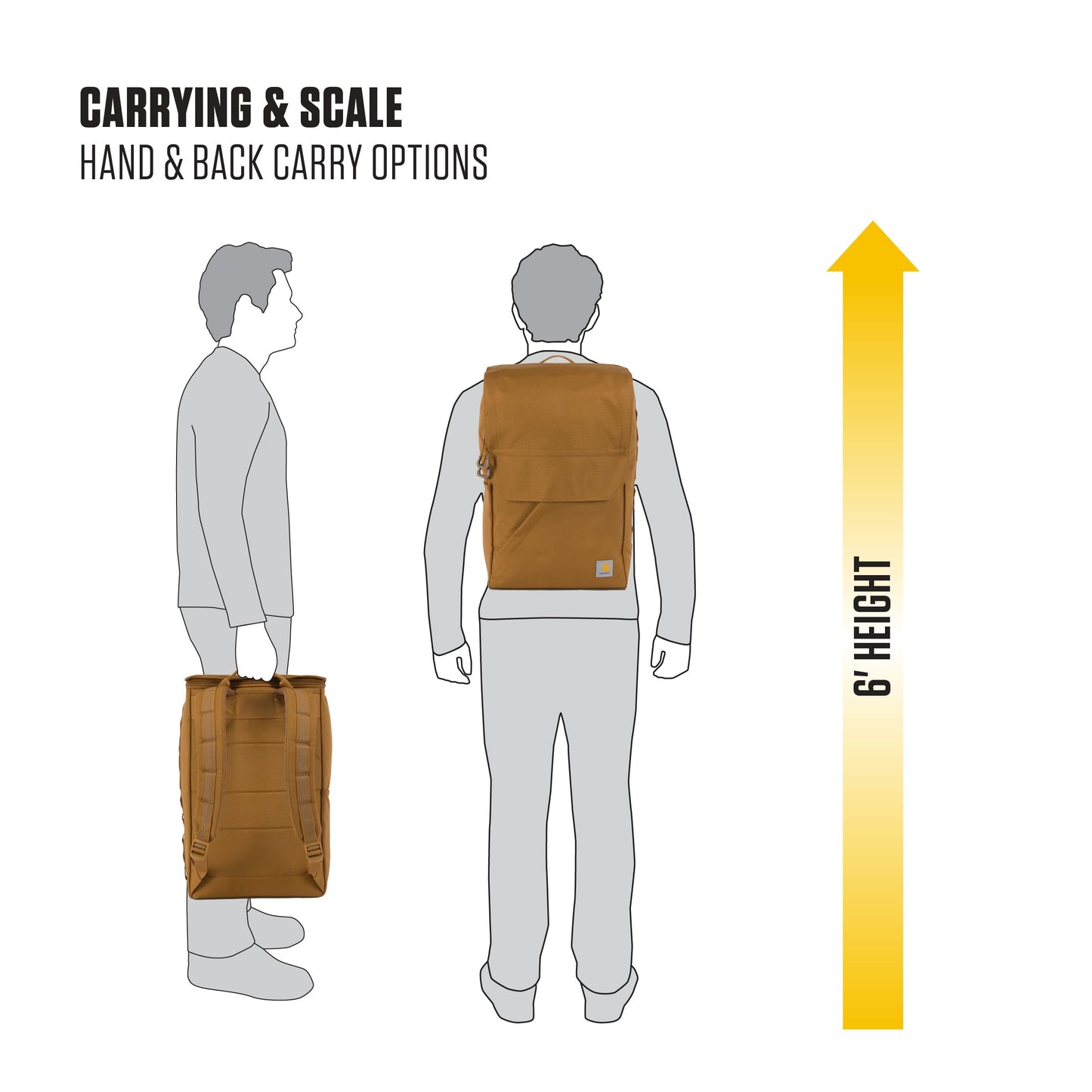 Carhartt 21L Top-Load Backpack, Durable Water Resistant Coated Canvas Base W/ 17" Laptop Sleeve, Carhartt Brown