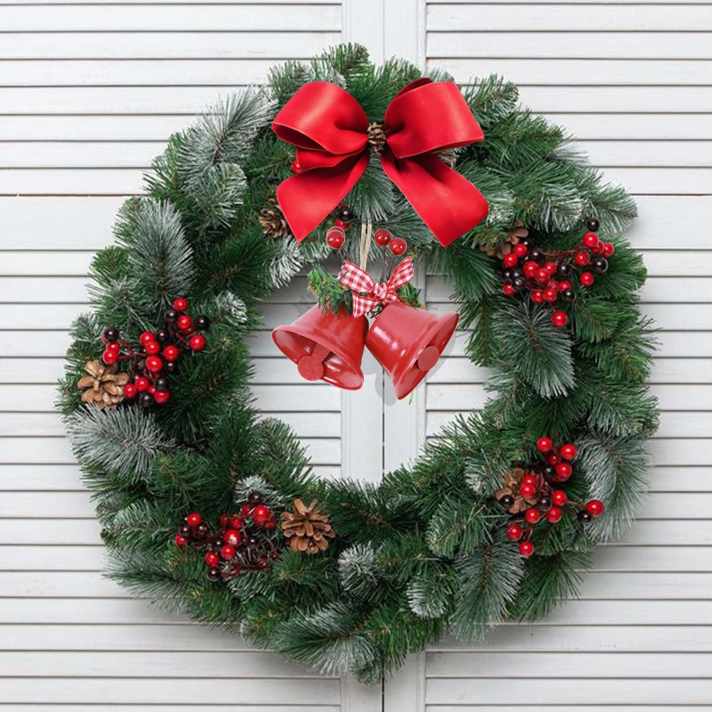 Tinsow 6 Pcs Red Christmas Bells, Tree Hanging Ornament Metal Jingle Bells for Christmas Holiday Decoration (6, Red)