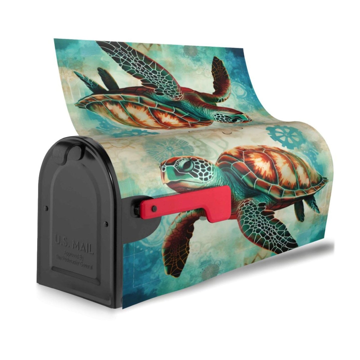 Sea Turtle Beach Ocean Animals Magnetic Mailbox Covers, Mail Wraps Garden Yard Home Decor for Outdoor Standard Size 21x18 in