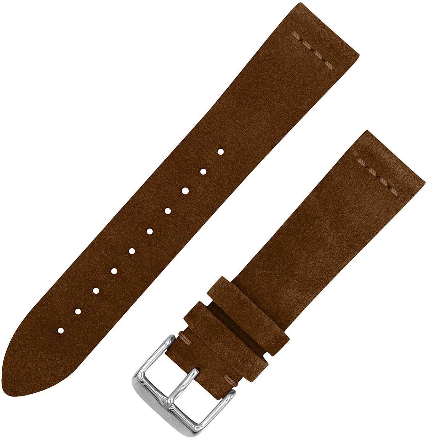 Benchmark Basics Dark Brown 20mm Suede Watch Strap - Vintage Leather Watch Band for Men & Women - Compatible with Regular & Smart Watches