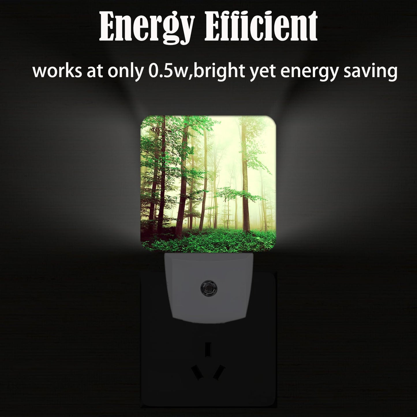 FSHVQKD Misty Forest Night Light,Plug-in Nightlights Auto Sensor Night Lamp Dusk to Dawn Lamp Home Decor for Nursery Children Girls Boys