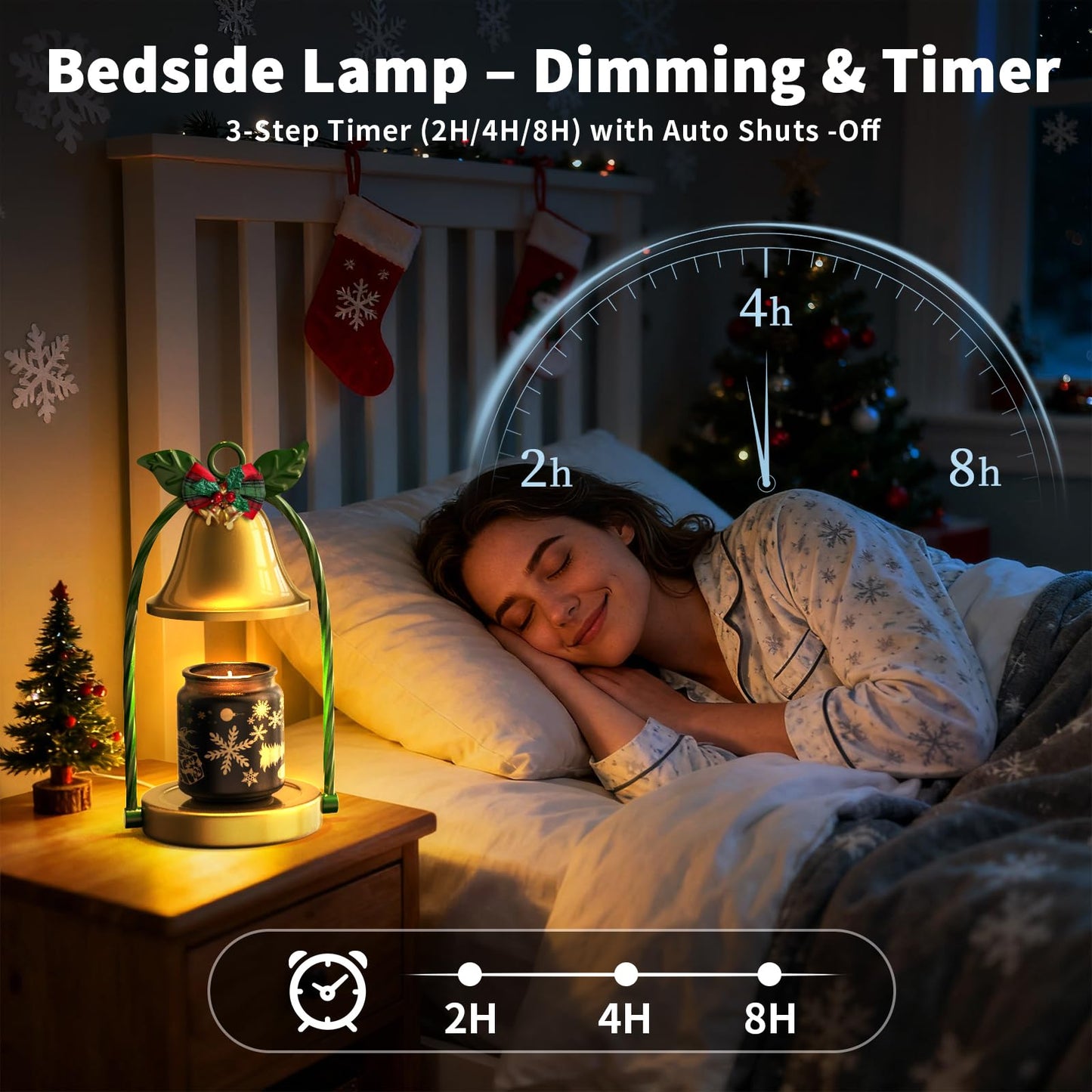 WYghyronic Candle Warmer Lamp with Timer & Dimmable 4-Level Brightness - Adjustable Height,for New Home Bedroom, Gifts for Women (Christmas)