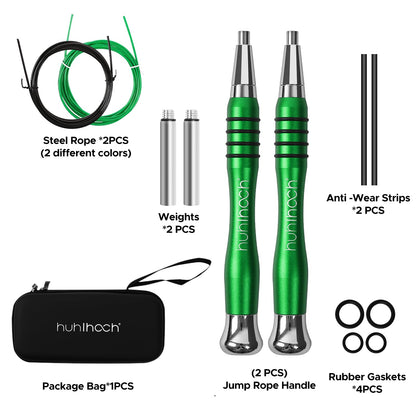 High Speed Jump Rope - Self-Locking No-Screw Design, Weighted Jump Rope, 360° Fast Rotation, Silicone Textured Design, Non-Slip, Includes 2 Speed Ropes Cables for Optimal Fitness Training & More - CrossFit Jump Rope.