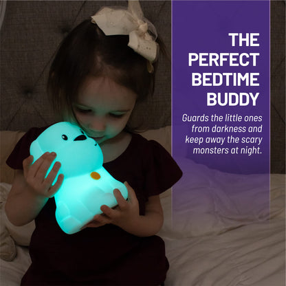 Lumipets Remote Control Silicone Night Light for Kids - Puppy Design with 9 Soft Colors & Sleep Timer - Rechargeable, Battery-Operated Lamp for Bedroom | Baby Nursery, Toddler, Girls, Boys