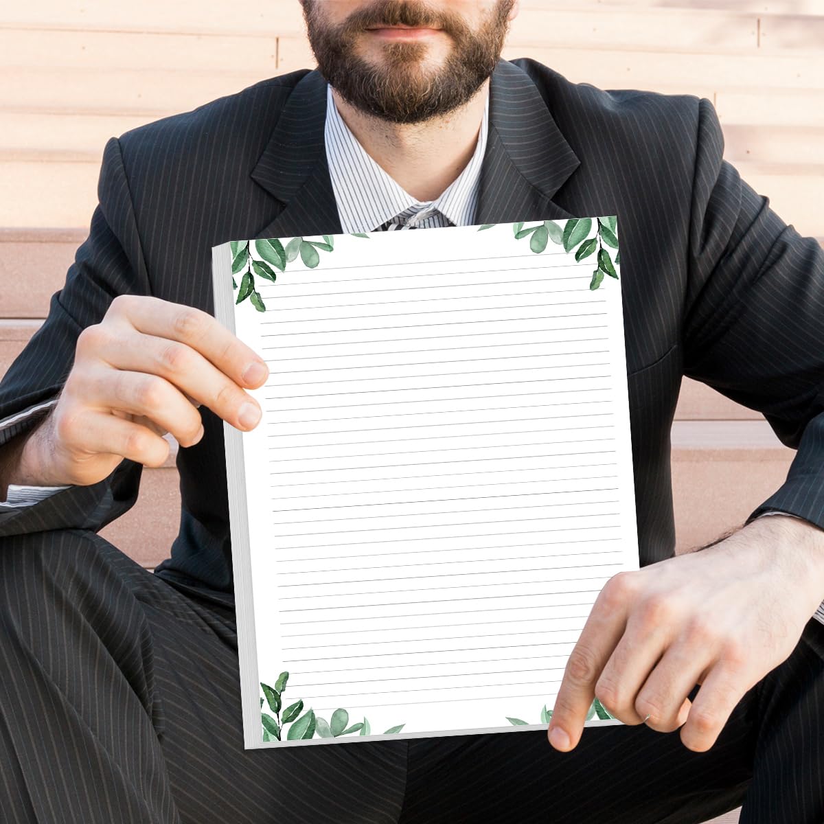 Stationery Lined Paper, Letter Size Unpunched Ruled Filler Paper, 100Sheets/200Pages Loose-Leaf Line, 100gsm, 8.5'' x 11'', Leaf