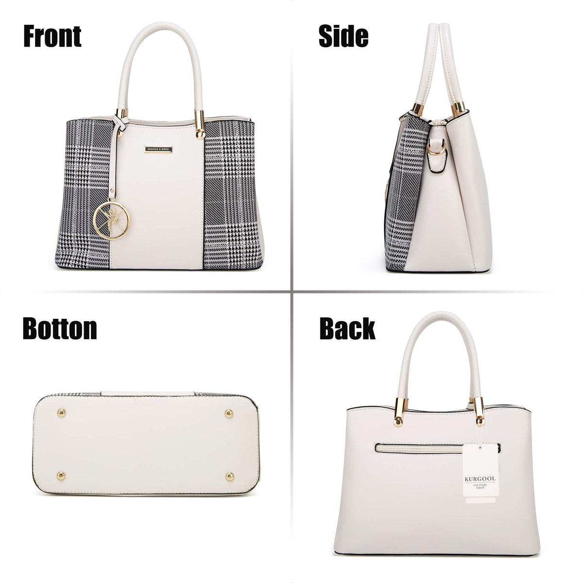 KURGOOL Women Purses and Handbags Top Handle Satchel Shoulder Bags Messenger Tote Bag for Ladie