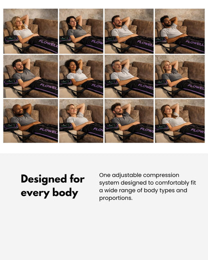 Flowell Air Pressure Therapy System – FDA Cleared (K243791) Sport Deluxe Compression Pants – 8-Chamber Leg Compression for Daily Recovery & Circulatory Support