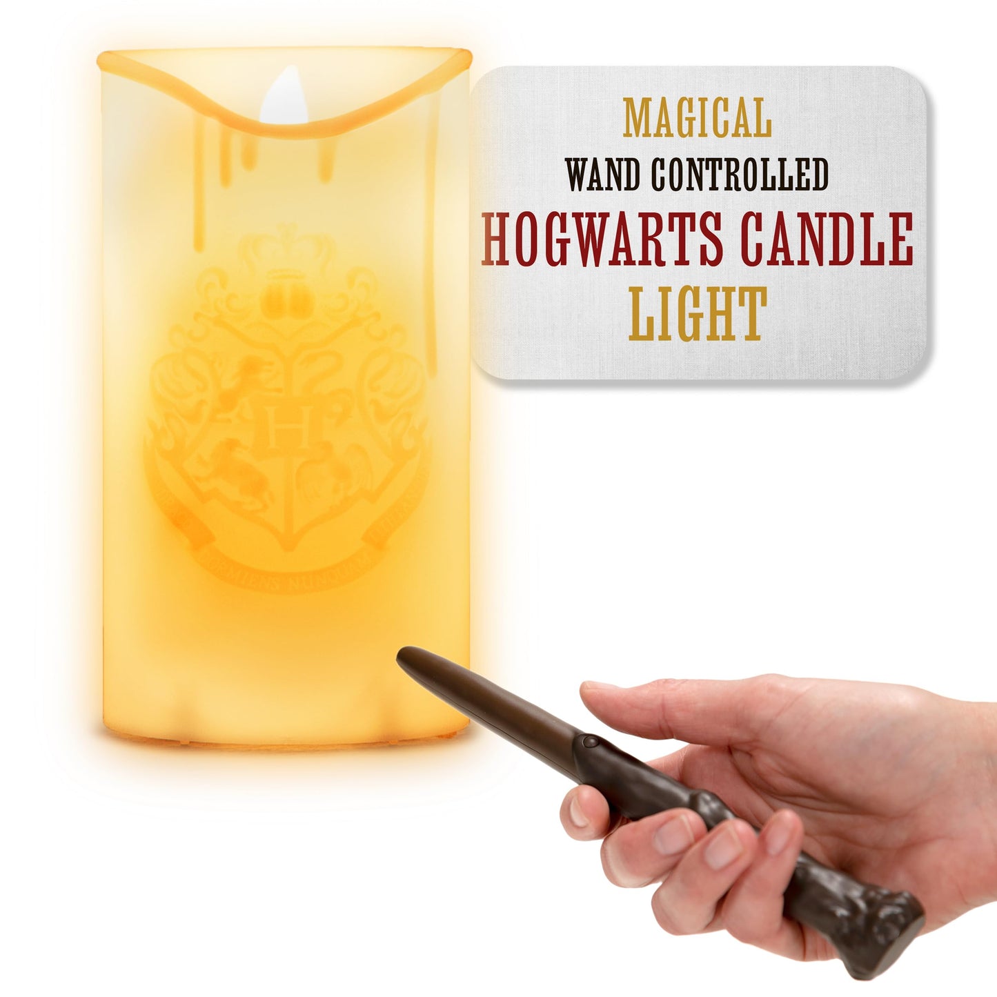Paladone Harry Potter Hogwarts LED Candle with Wand Remote – Officially Licensed Wizarding World Merchandise, Battery-Powered Candlelight for Themed Events
