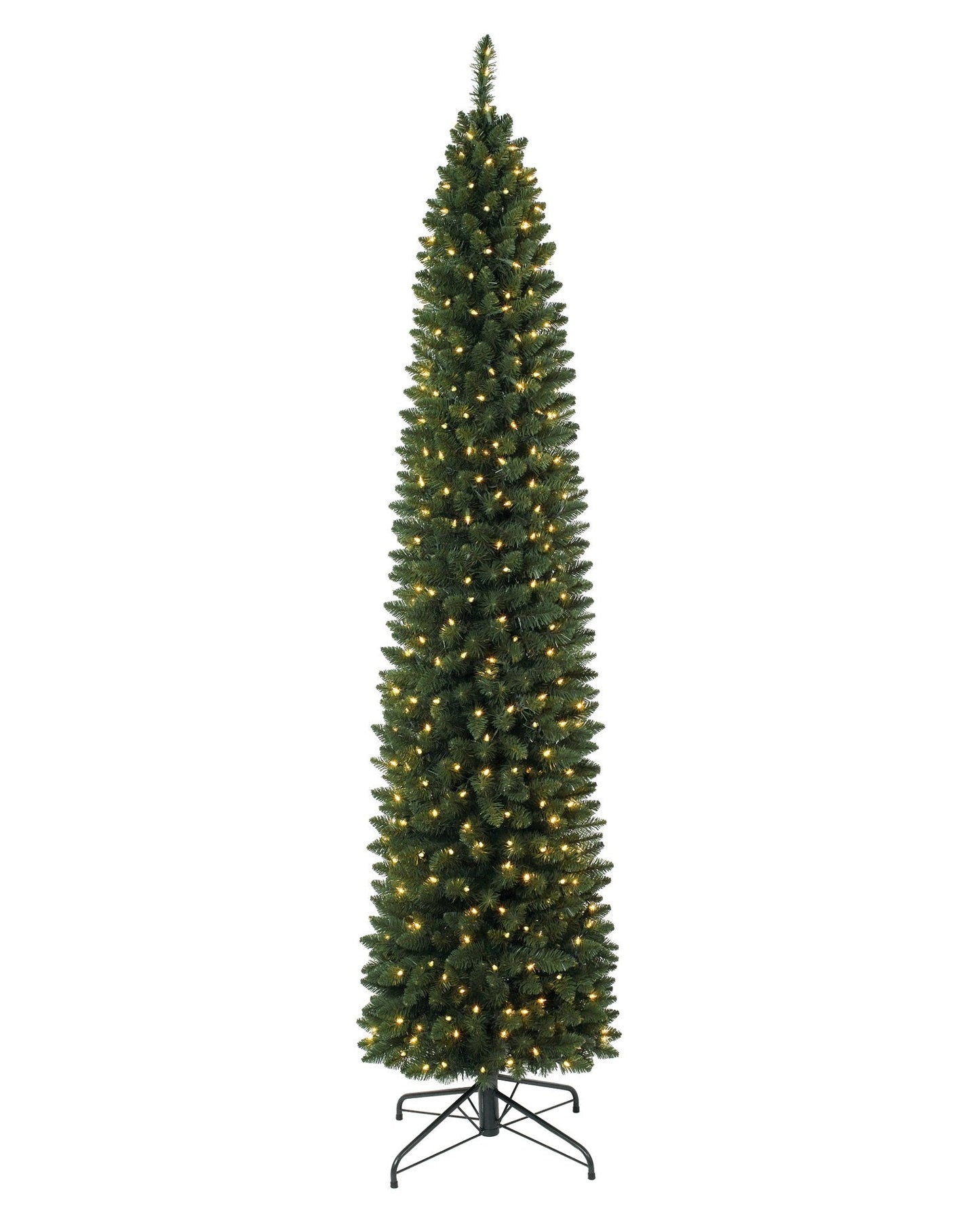 Treetopia Empire Pencil Tree - Artificial Indoor Christmas Tree, Prelit with LED Clear Lights, Hinged Branches, Holiday Décor, 7.5ft